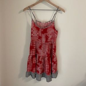 Paisley ruffle tiered dress